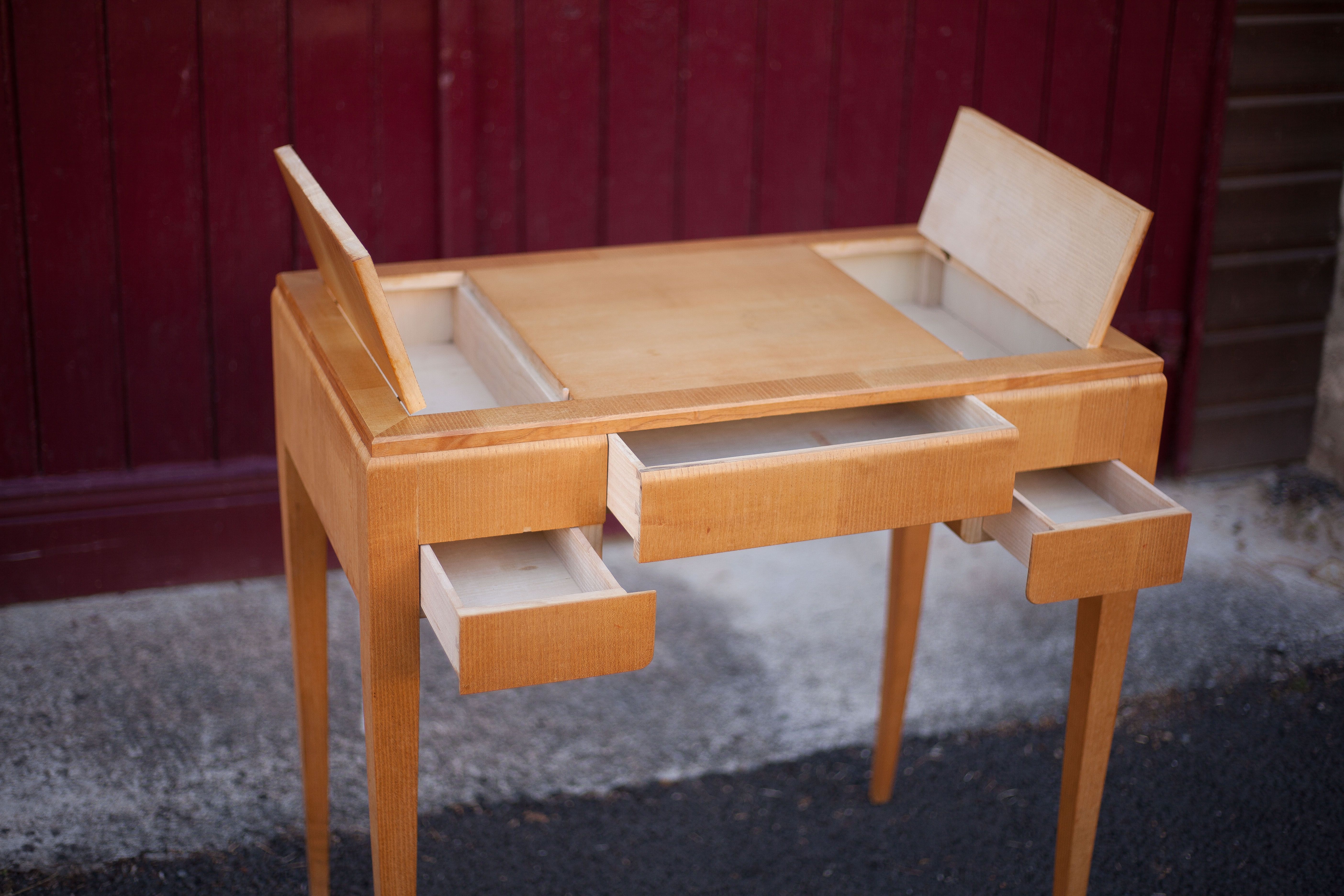 Wood desk, wood console