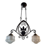 Très grand lustre art déco, luminaire ancien