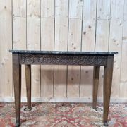 Louis XVI Style Console Table – Carved Oak & Marble Top