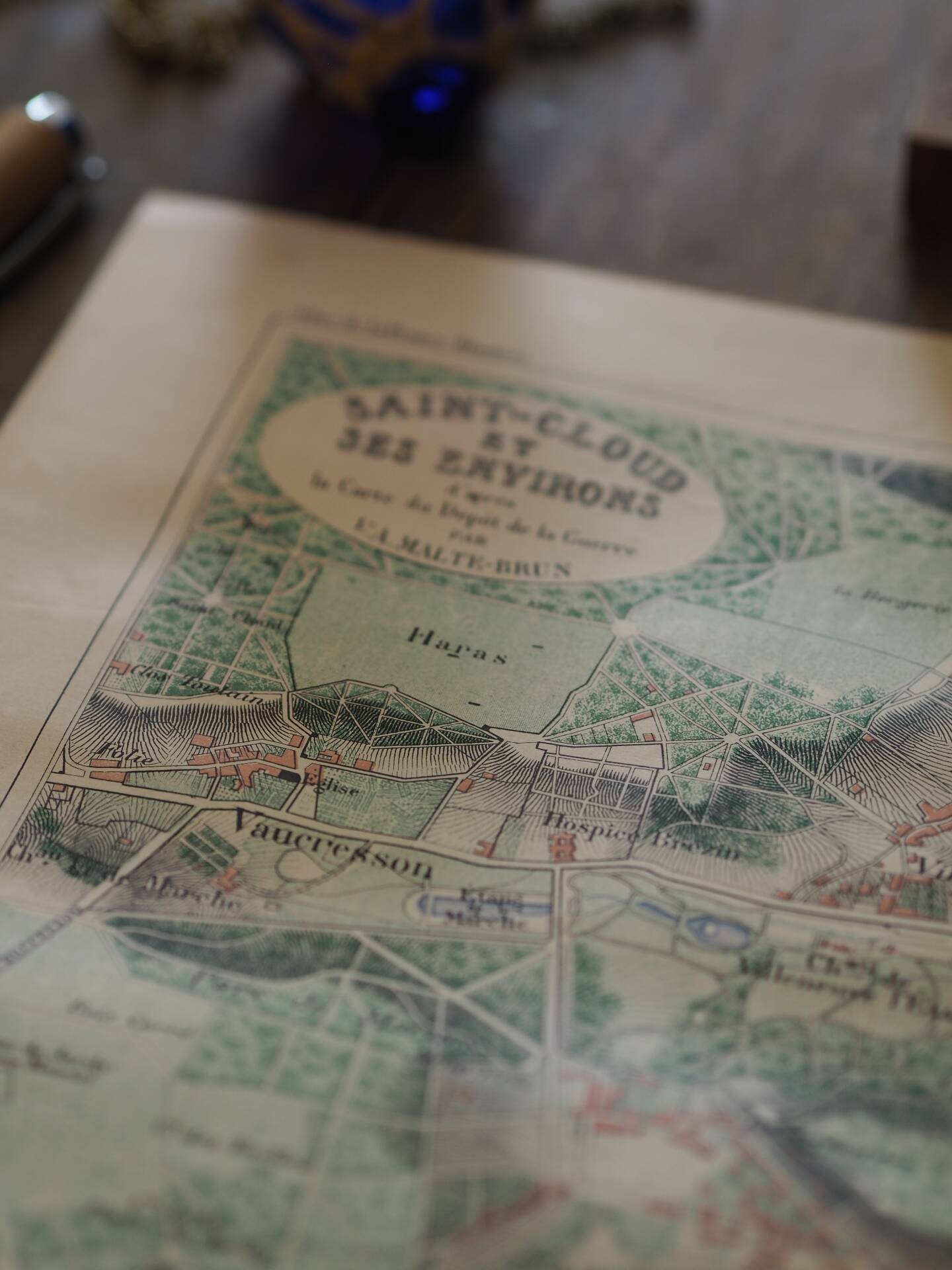 Saint-Cloud et ses environs, carte ancienne imprimée en 1883.