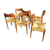 Lot de 6 chaises de Niels O. Moller