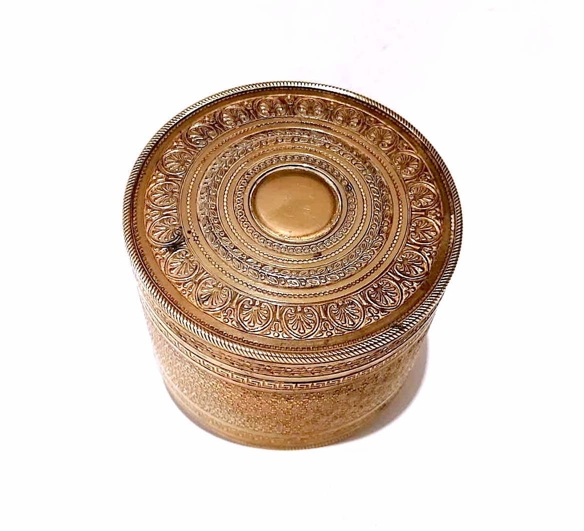 19th century brass round box