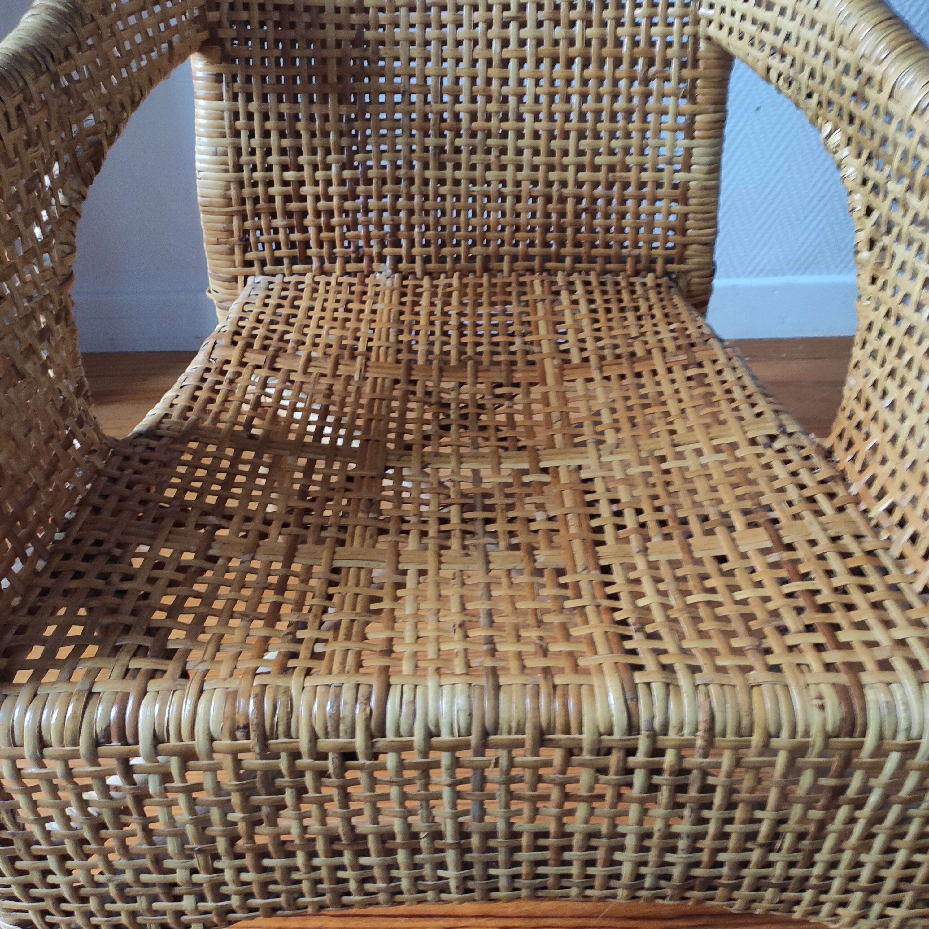 Fauteuil vintage en rotin de Maria Vinka pour Ikéa