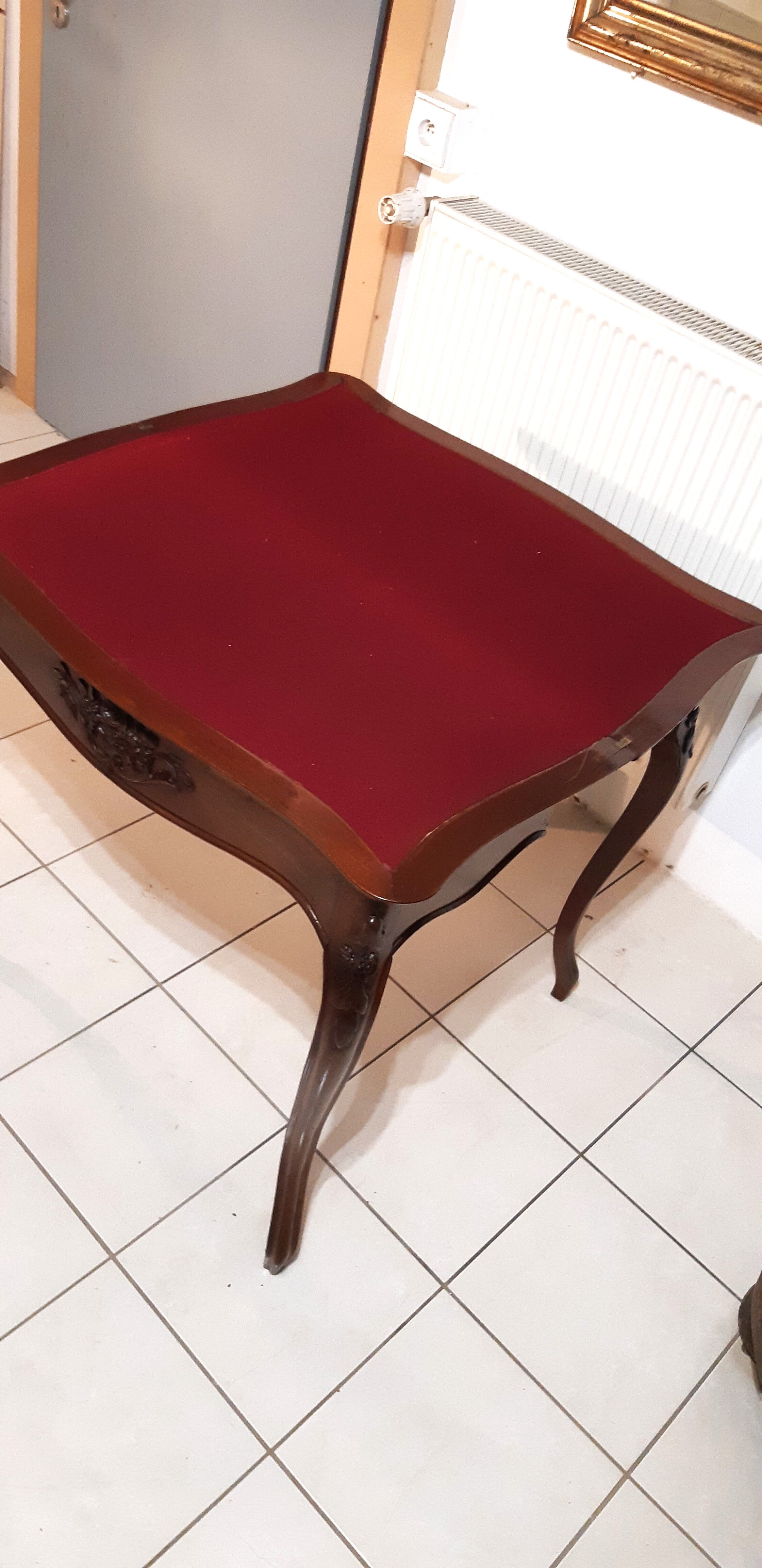 Console, table of games style Louis XV late nineteenth in mahogany