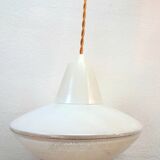 Space age glass UFO pendant light 1970