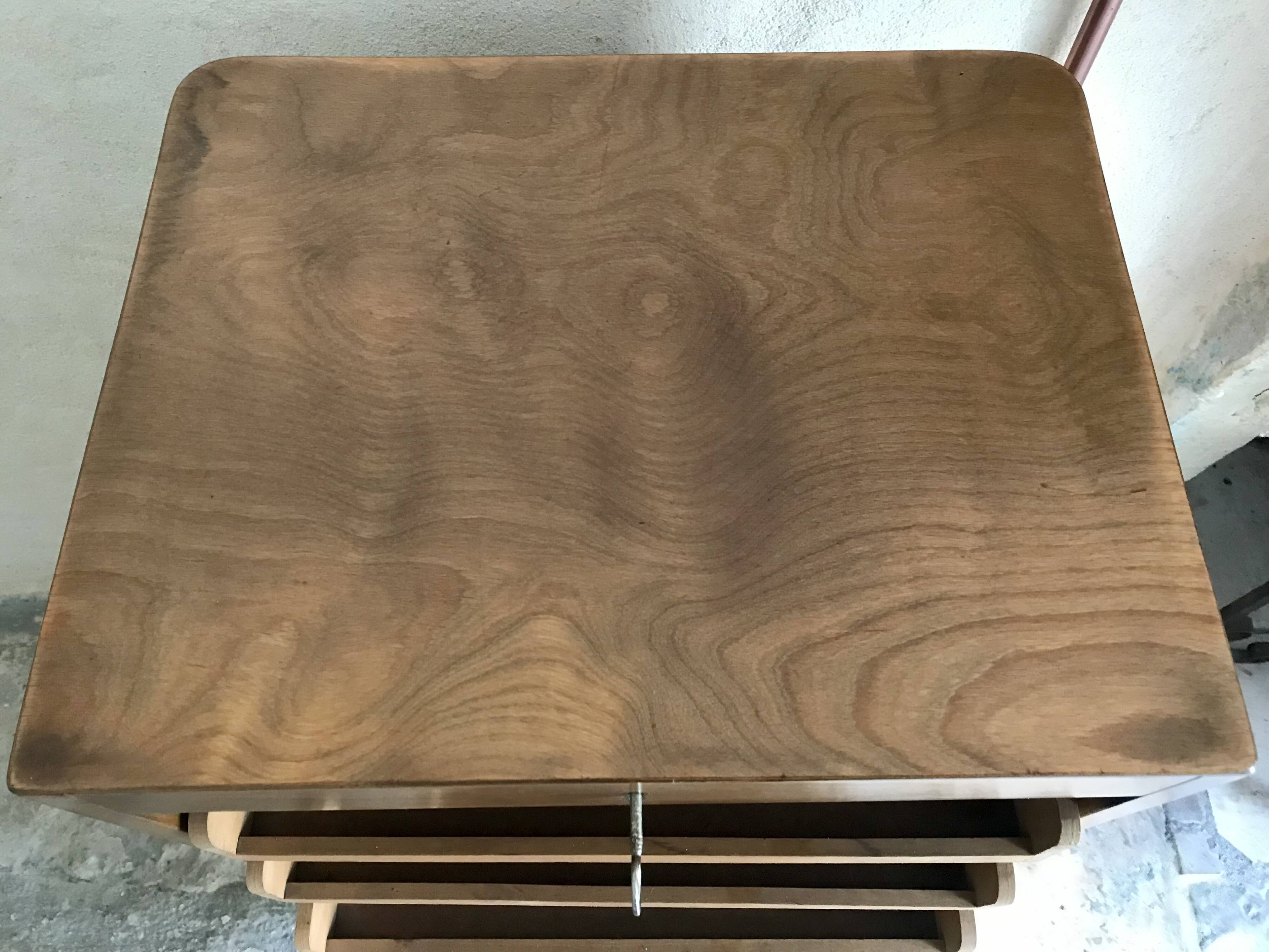 Vintage sliding curtain file cabinet 1950-1970