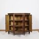 Buffet ou armoire d'angle, à 3 faces, en bois massif, sculpté et peint.