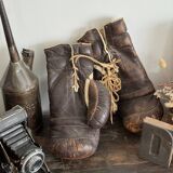 Old pair of leather boxing gloves