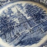Antique Staffordshire Ironstone flat plate. “Liberty Blue” model. English manufacturing