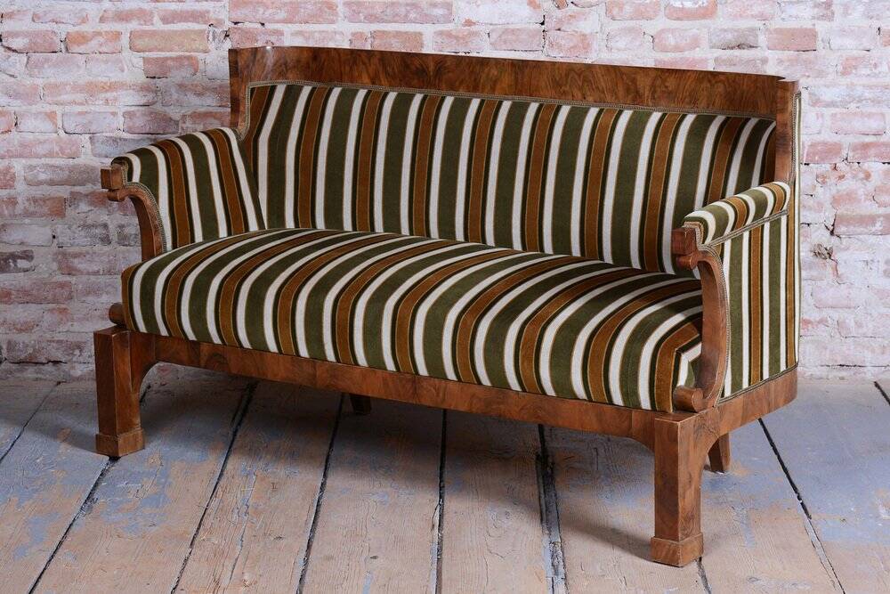 Biedermeier Seating Set in Walnut, 1830s, Set of 3