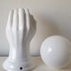 Hand-shaped ceramic and opaline globe, signed delfts wit