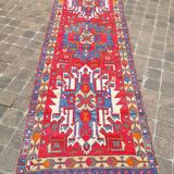 Tapis de couloir galerie fait main persan vintage hamadan 296 x 103