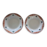 Set of 2 deep plates Faïencerie Nouvelle Givors model Yvette