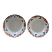 Lot de 2 assiettes creuses Faïencerie Nouvelle Givors modèle Yvette