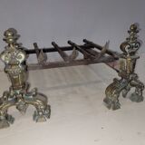 Bronze fireplace chenets