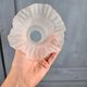 Set of 3 vintage satin glass tulips for lighting – Beaded and pleated decoration