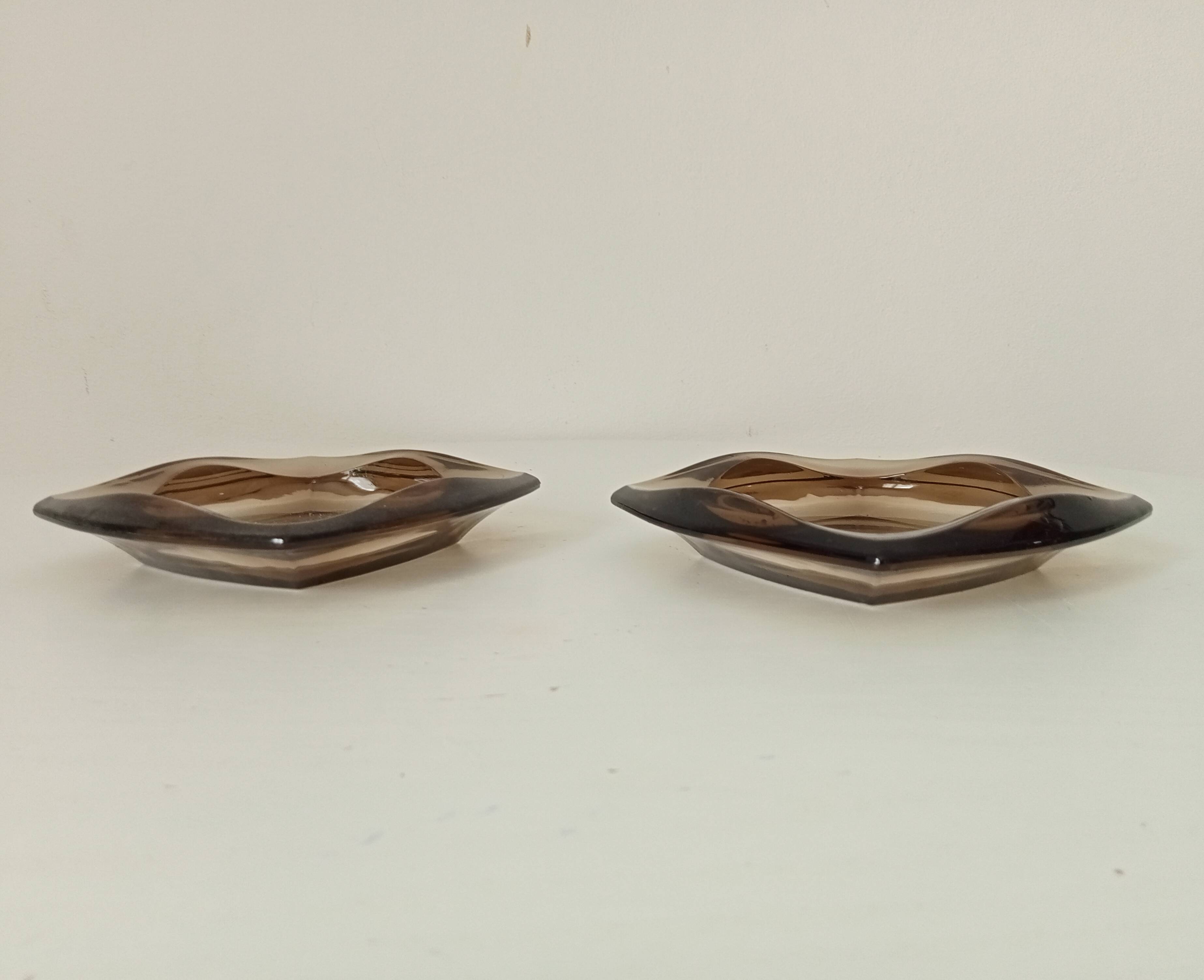 Vintage Luminarc smoked glass ashtray from the 60s