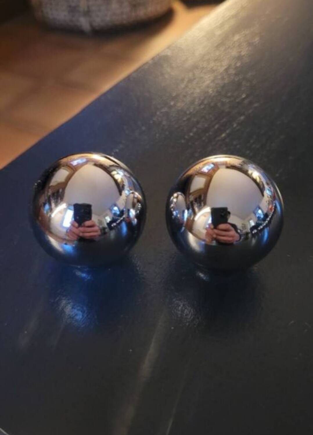 2 chrome brass furniture knobs
