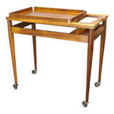 Mid Century Walnut Serving Cart, Czechoslovakia, 1970s