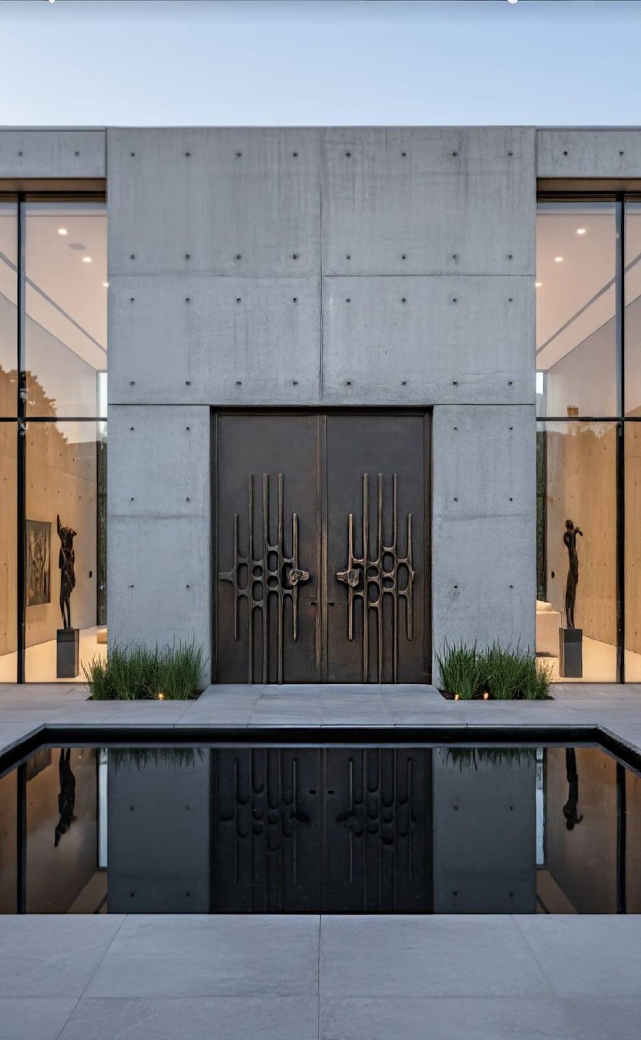 Brutalist Cast Aluminum Door Panel, 1960s
