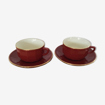 Duo de tasses déjeuner Apilco Deshoulières