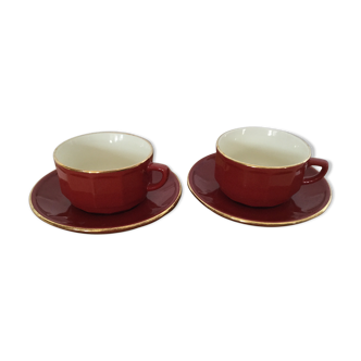 Duo de tasses déjeuner Apilco Deshoulières