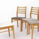 Set of 4 Vintage German Beech Dining Chairs | Newly Upholstered | 1970s