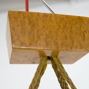 Mid-Century Wood and Glass Chandelier by Krasna Jizba, 1950s