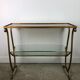 Review door / golden wrought iron sofa end and glass top 1950