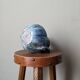 Vintage ceramic carafe, artisan handle vase, country decoration.