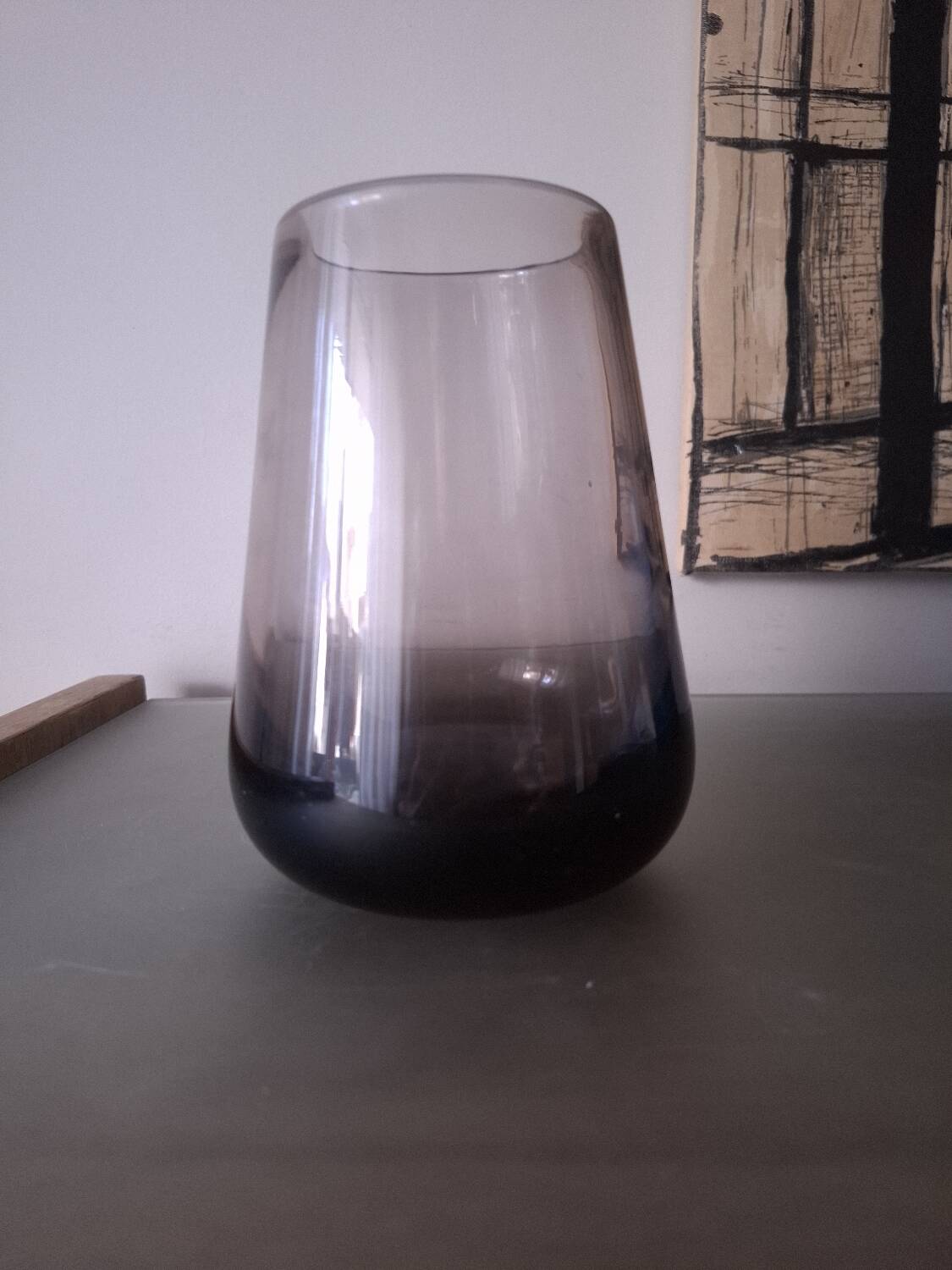 Blown glass vase by master glassmaker Claude Morin, 1978