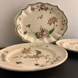 2 plates and 1 dish in Samadet earthenware