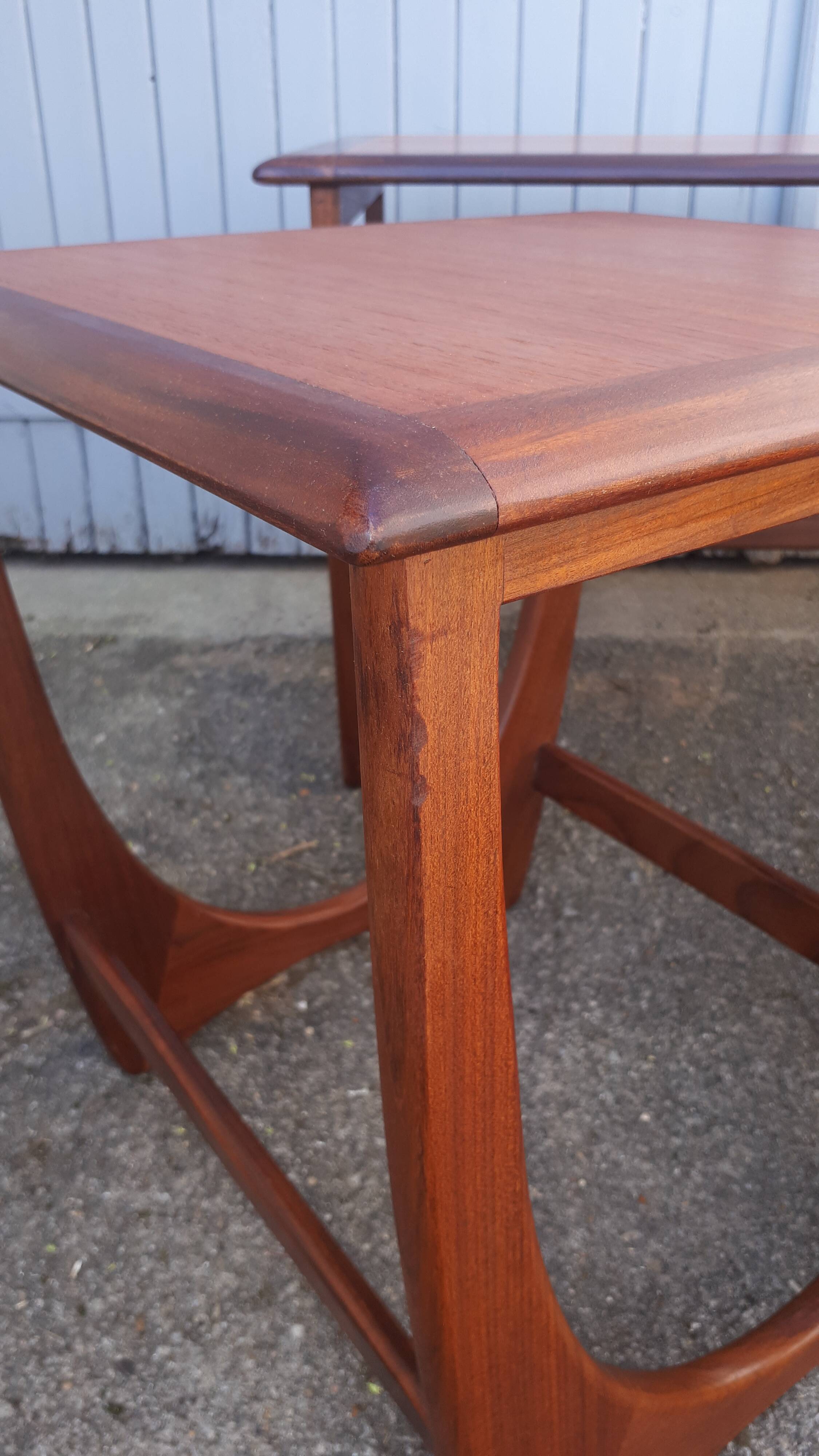 Vintage 1960s Scandinavian teak nesting tables with g plan