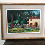Landscape oil on panel Giuseppe Cavallini (Livorno 1916-2000) Villa Fabbricotti