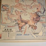 Old school map of geography of Australia and Asia double-sided