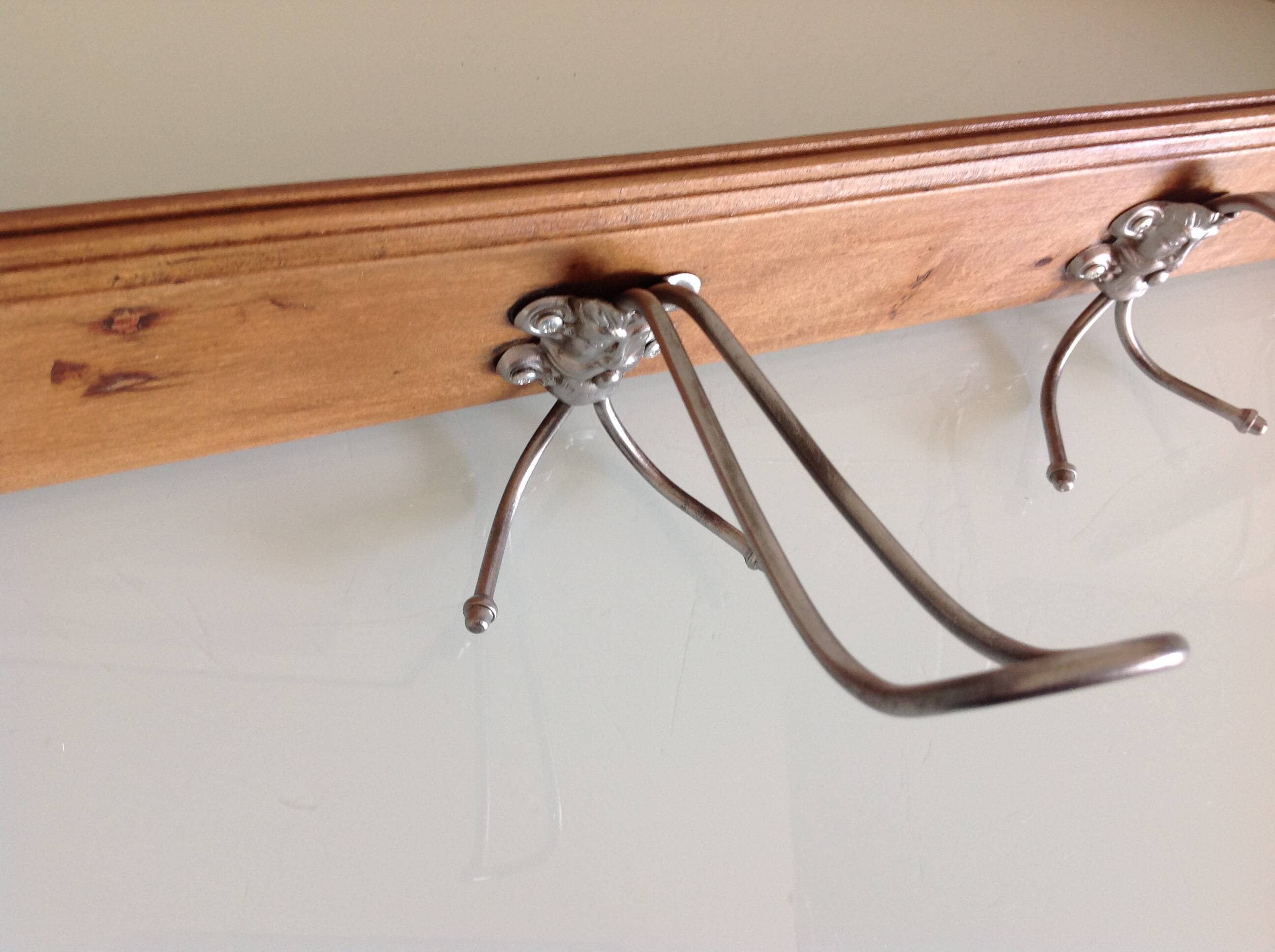 Vintage five-headed wooden coat rack from the 30s/40s