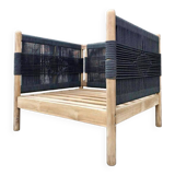 Teak and rope garden armchair, Odette khaki/ecru La Redoute Interiors