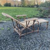 Chaise longue en rotin