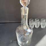 Liquor cabaret - Art Deco - Blown and cut crystal, mahogany or ebony macassar and stainless steel