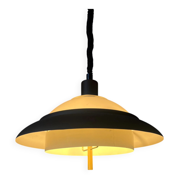Suspension mid-century marron et beige Dijkstra Space Age