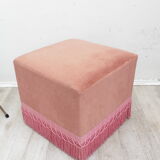 Pink velvet pouf