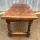 Farm table with cat bar in solid oak and 1 drawer.