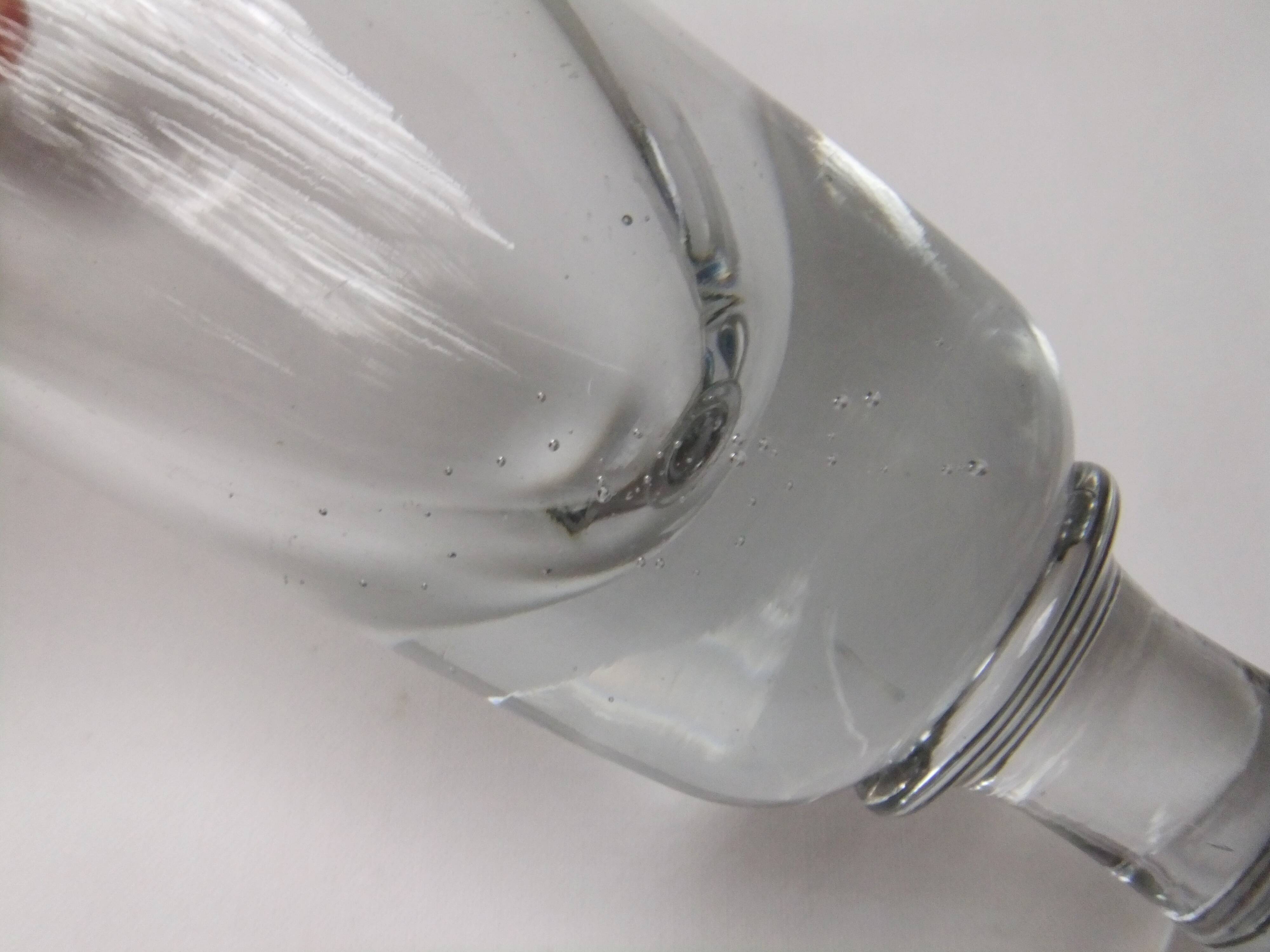 2 old bistro absinthe glasses blown glass on feet 16 cm collection