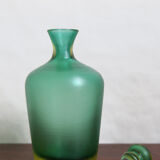 Venini Murano Italian green bottle serie "Incisi" produced in 2004