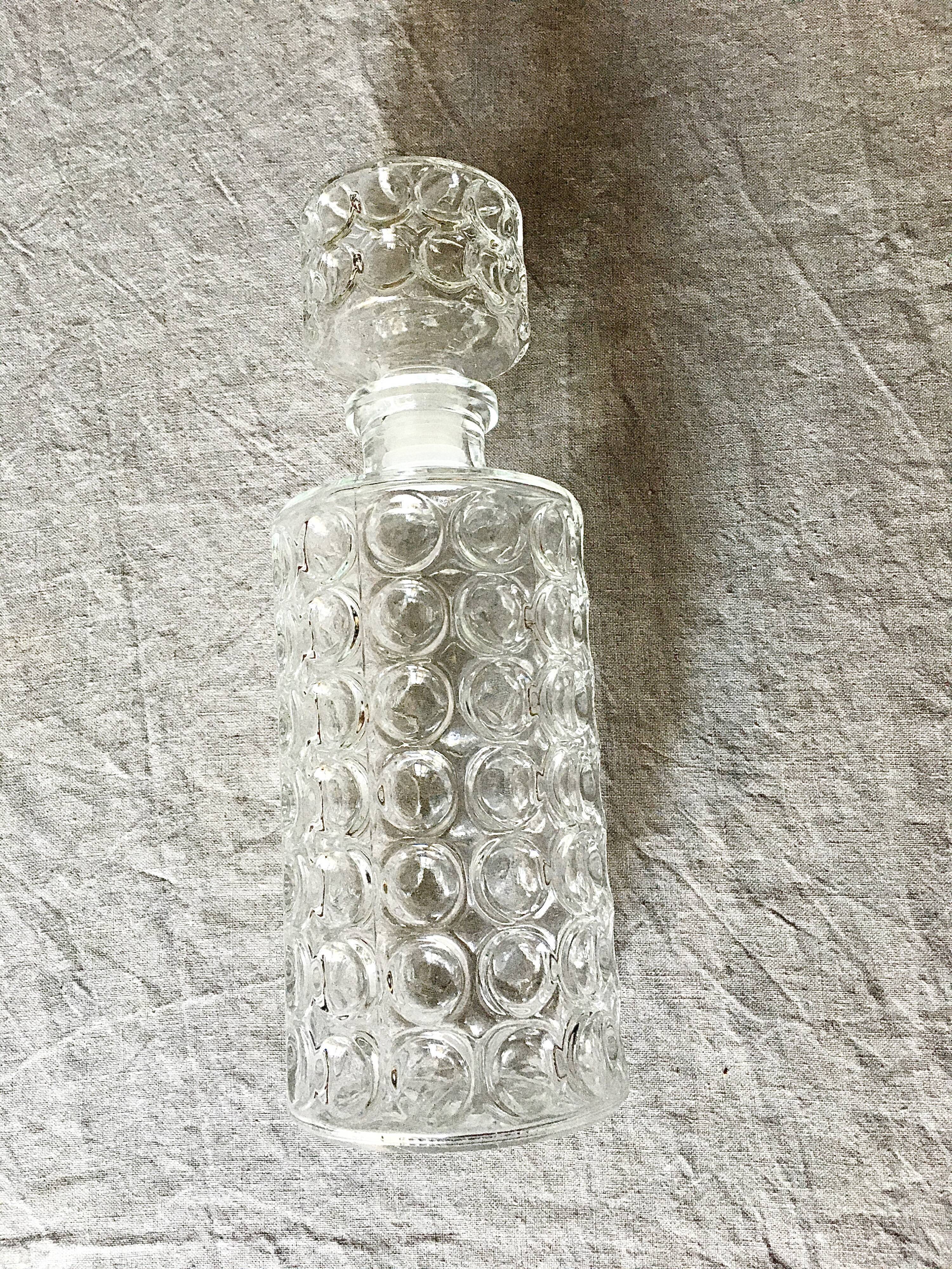 Vintage whisky carafe in transparent glass