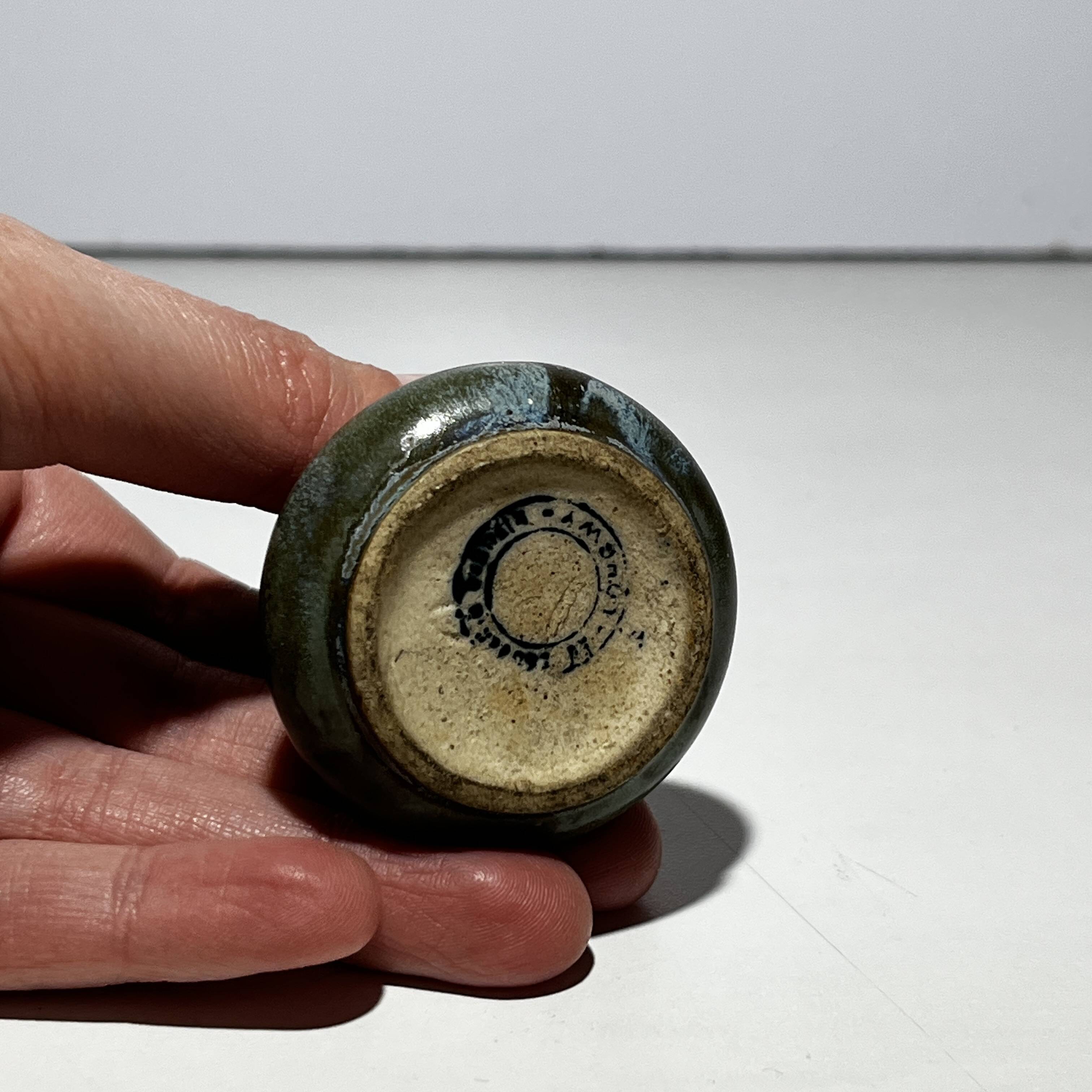 Set of 7 miniature stoneware vases, Denbac & Charles Greber, France, early 20th century