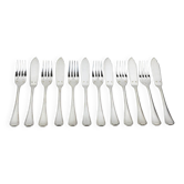 12x2 fish cutlery Christofle America silver-plated, design by Luc Lanel