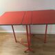 Table pliante pliable formica orange vintage