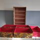 Meuble tissu vintage 5 tiroirs entièrement doublés tissu et papier