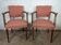 2 fauteuils bridge moustache années 50 rose pale